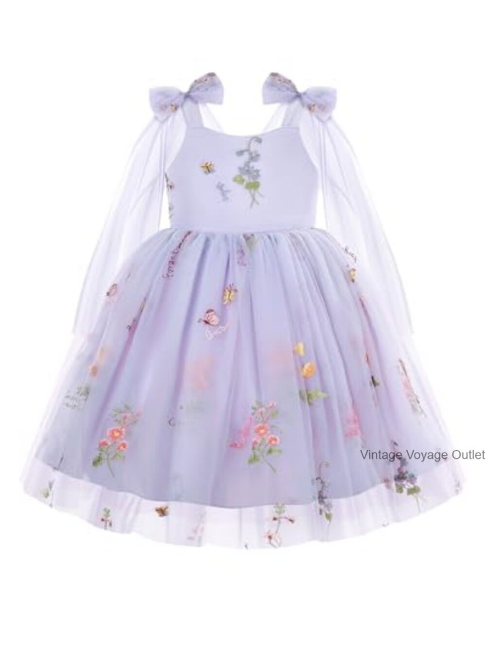 Toddler Girls Tulle Smocked Dress Sleeveless Formal 1-6Y